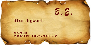 Blum Egbert névjegykártya